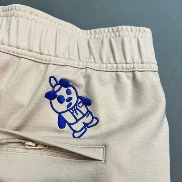 Allover Panda Heart Embroidered Character Rayon Pinstripe Sweatpants 🐼 🎩 - Picture 12 of 16